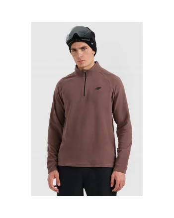Hanorac sport barbati  fleece termoactiv, caldura, slim fit, maro