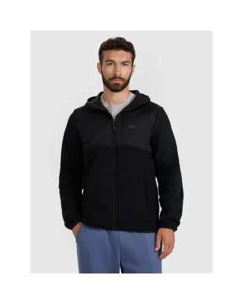 Hanorac sport barbati,  negru, poliester, tehnologie 4FWarm