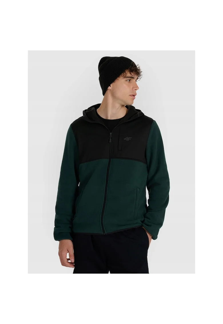 Hanorac sport barbati,  regular, verde, poliester