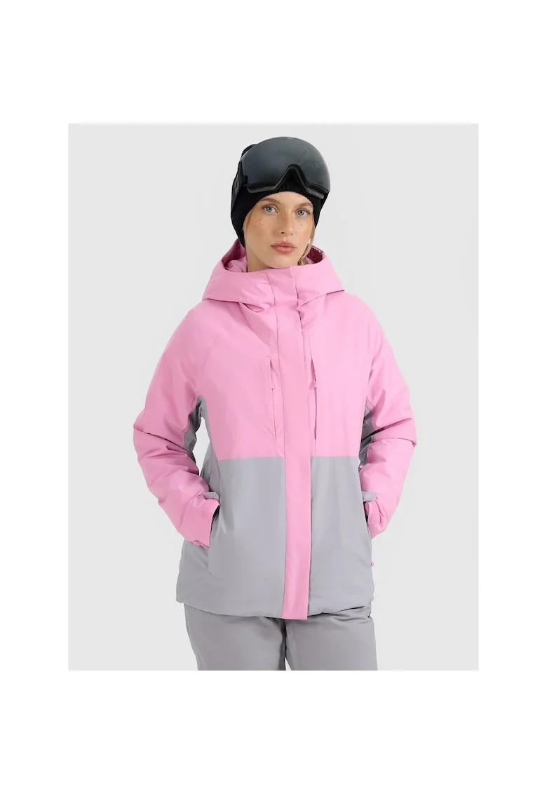 Geaca de schi dama  NeoDry 8000, roz, poliester, set cu gluga si fusta de zapada