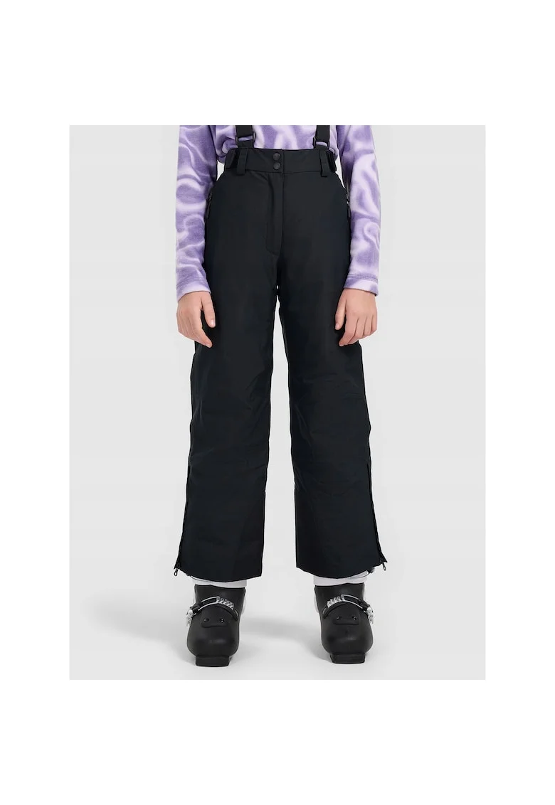 Pantaloni ski  NeoDry 8000, negri, poliester, bretele detasabile, impermeabili, pentru fete
