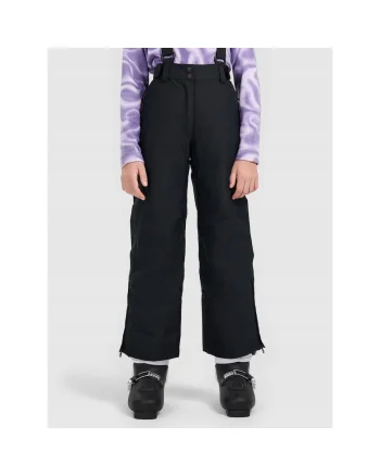 Pantaloni ski  NeoDry 8000, negri, poliester, bretele detasabile, impermeabili, pentru fete