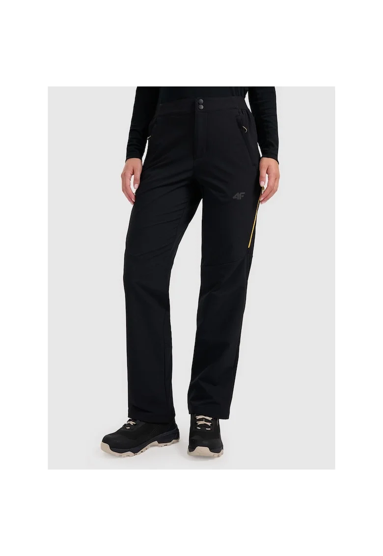 Pantaloni trekking negru poliester, Negru