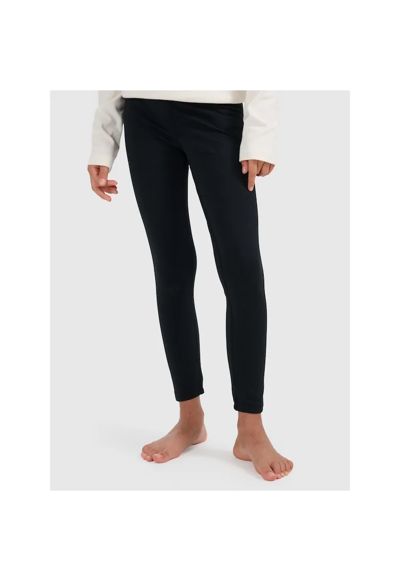Colanti termici copii  4FWarm, negru, croiala slim, pentru ski, fleece