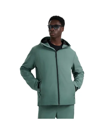 Jacheta softshell barbati  rezistenta la vant, membrana 5000, verde, poliester, cu gluga