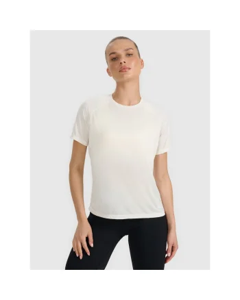 Tricou sport dama  antrenament, alb, poliester