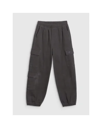 Pantaloni sport baieti,  bumbac, gri inchis