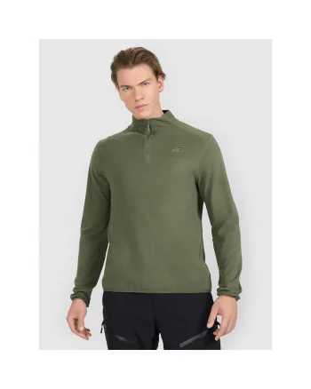 Bluza sport barbati  termica, tehnologie 4FWarm, kaki, pentru schi, poliester, Verde