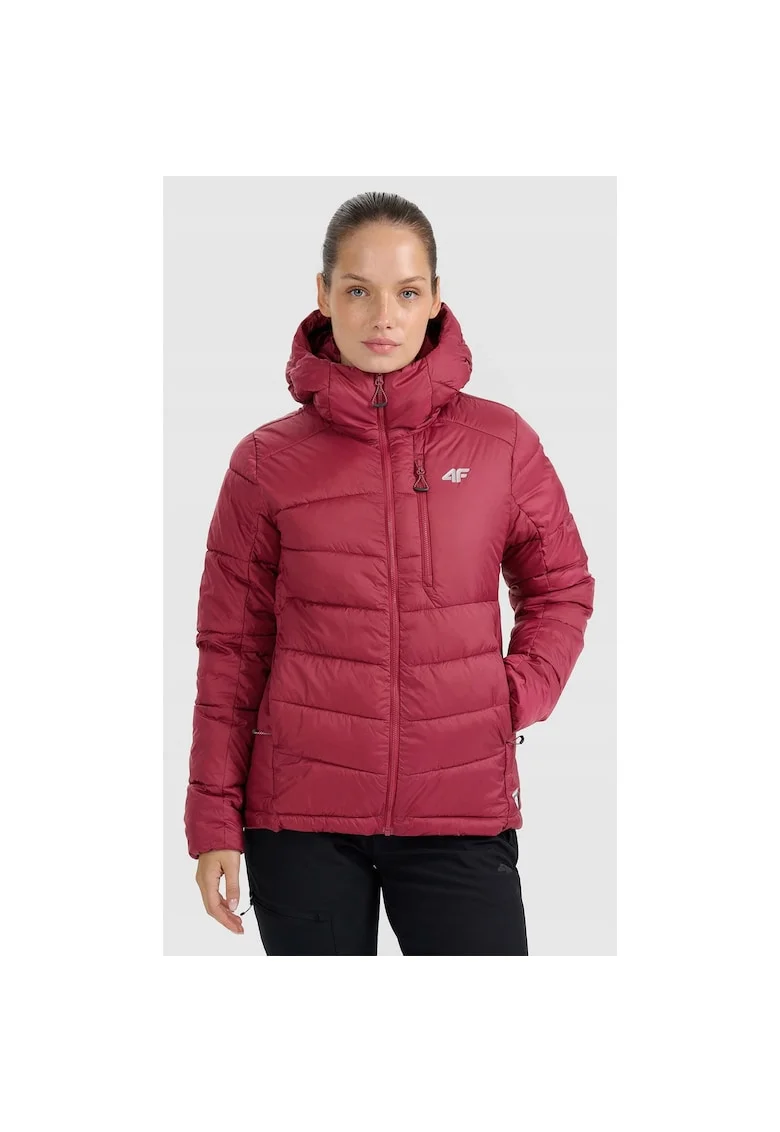Geaca de trekking  Primaloft Silver, ultrausoara, rosie, poliester