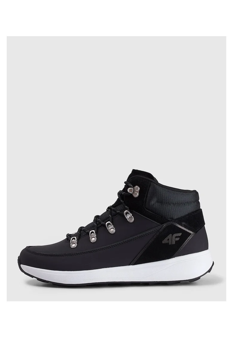 Pantofi sport barbati RAW25FWINM061-21S, 4F, Piele naturala, Negru