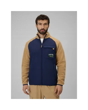 Hanorac sport barbati  polar cu guler inalt, 4FWarm, bej, grosime medie,
