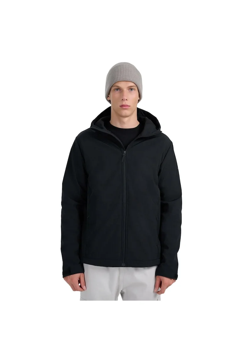 Geaca softshell barbati  rezistenta la vant, membrana NeoDry 5000, neagra, micropolar