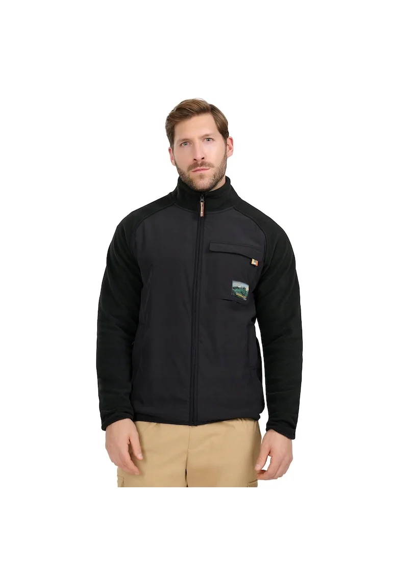 Hanorac sport barbati,  polar cu guler inalt, 4FWarm, negru