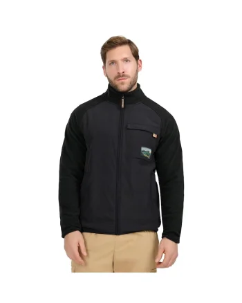 Hanorac sport barbati,  polar cu guler inalt, 4FWarm, negru