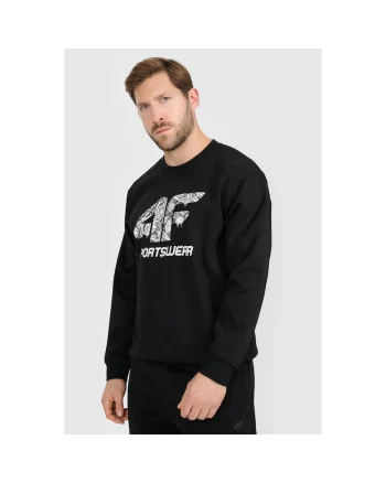 Hanorac sport  barbati, negru, croiala regulata, bumbac