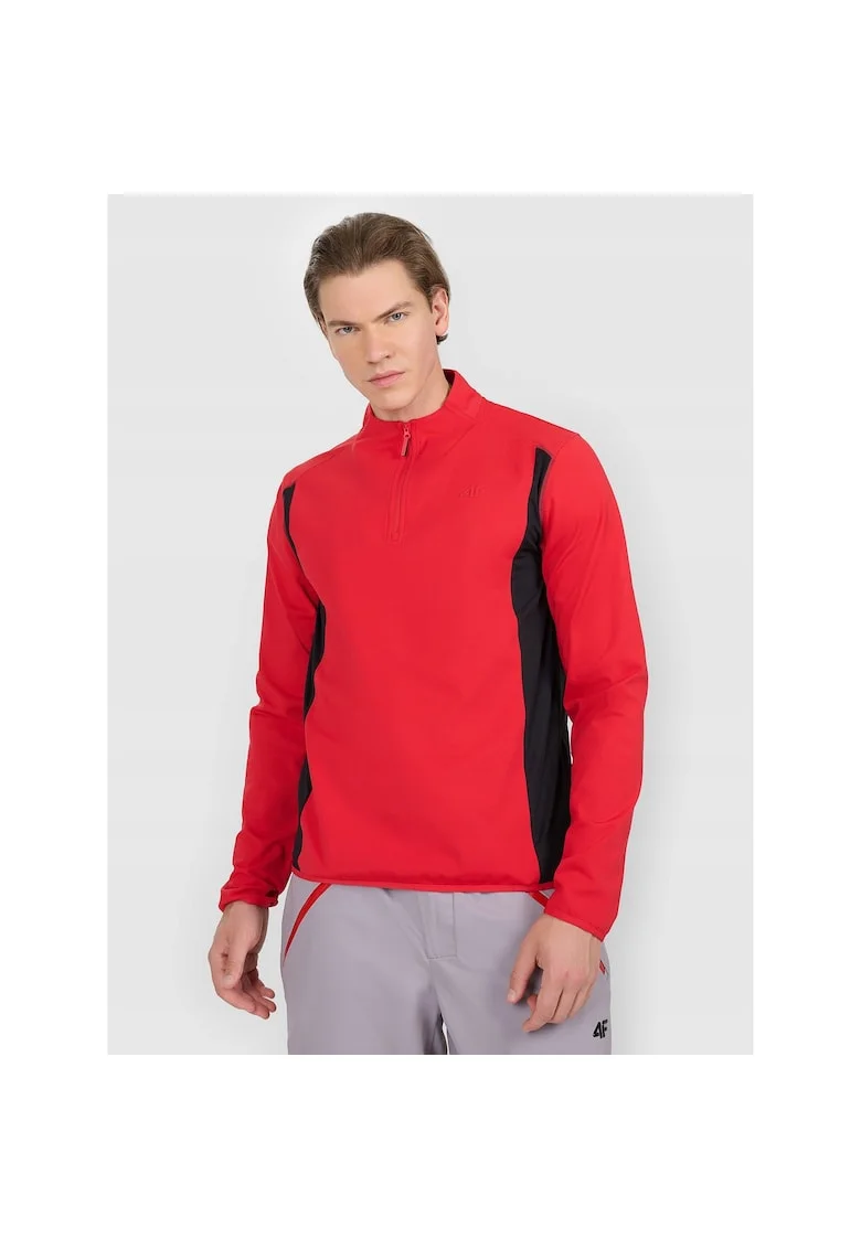 Bluza sport barbati  termica, rosu/negru, poliester, Rosu