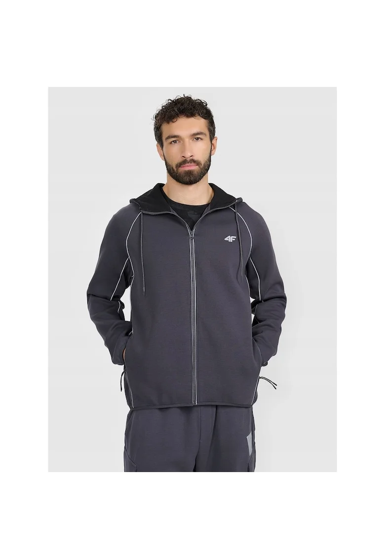 Hanorac sport barbati  gri, gluga ajustabila, bumbac,