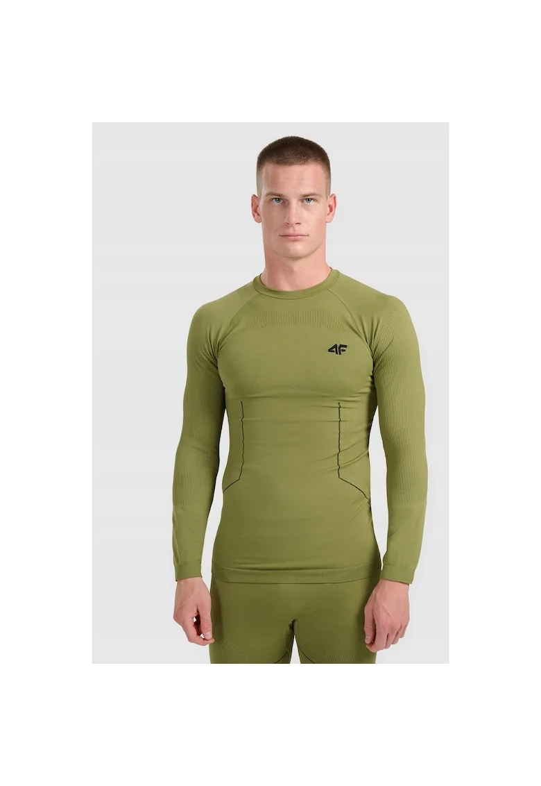 Bluza sport barbati  termica, fara cusaturi, verde, poliester