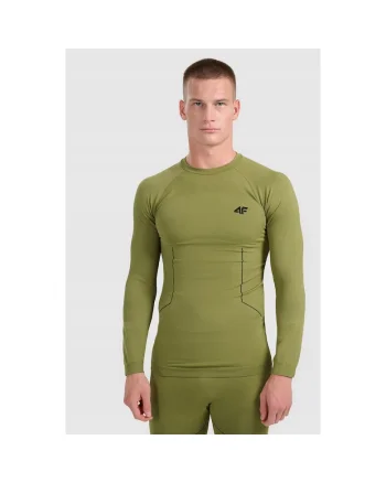 Bluza sport barbati  termica, fara cusaturi, verde, poliester