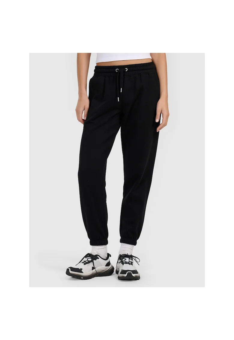 Pantaloni de trening Negru femeie, negru, bumbac