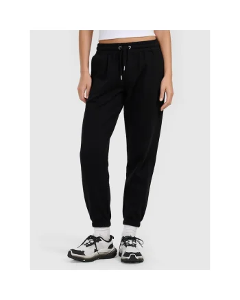 Pantaloni de trening Negru femeie, negru, bumbac