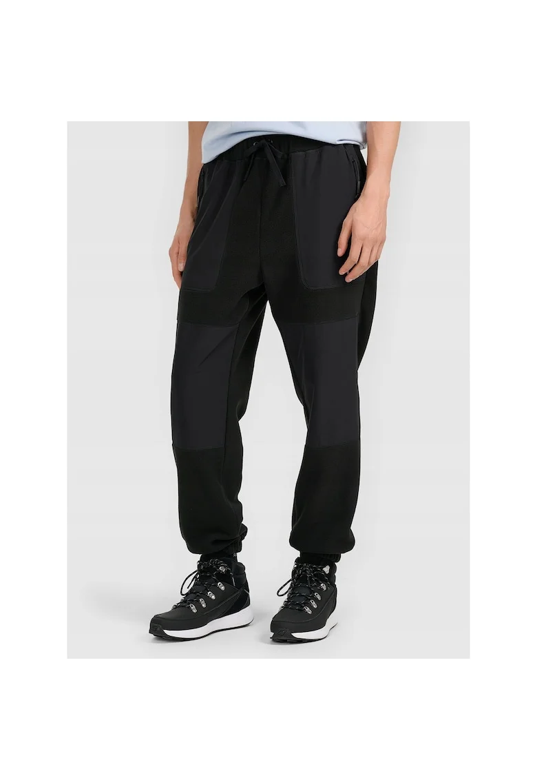 Pantaloni sport barbati,  poliester, tehnologie 4FWarm, negru
