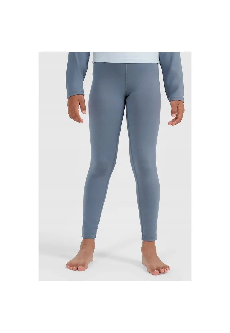 Pantaloni sport copii  lenjerie termica, gri, tehnologie 4F Warm, croiala slim