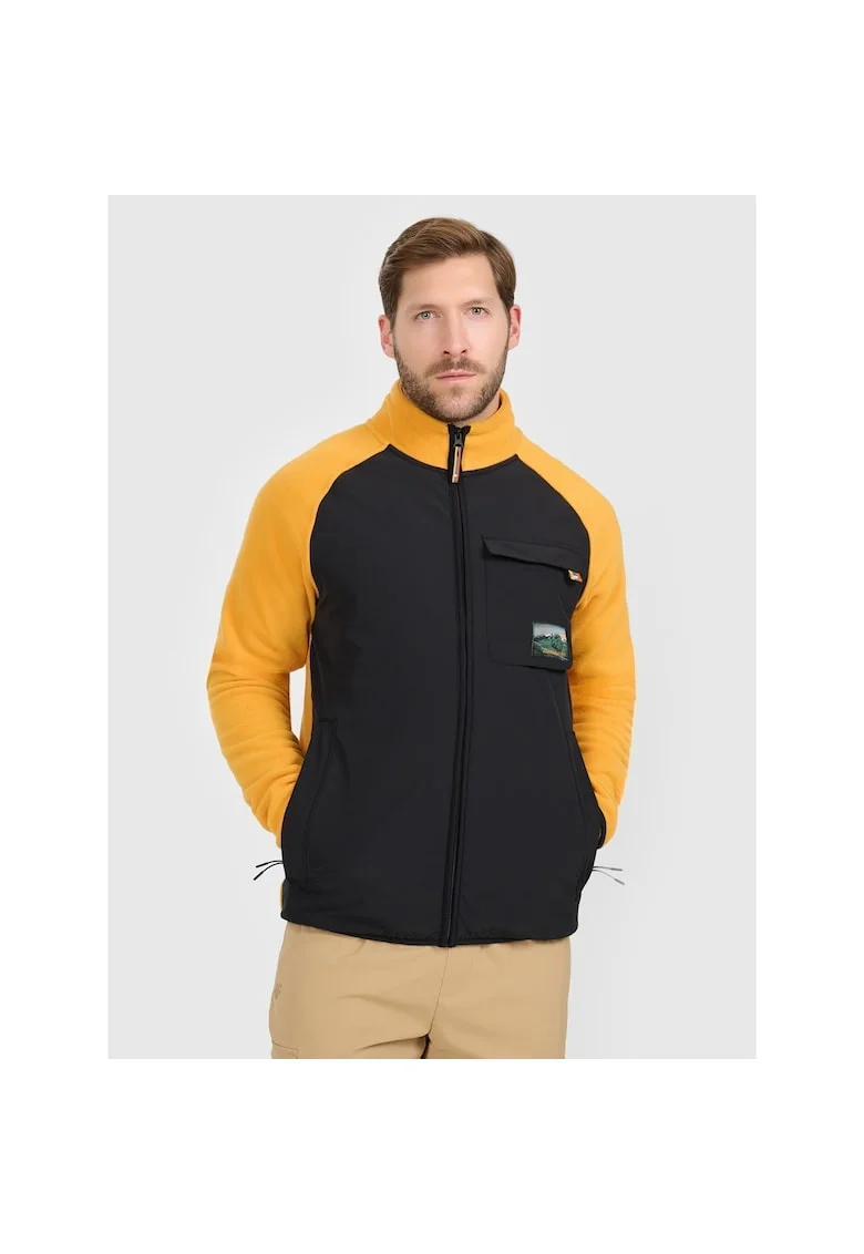 Hanorac sport barbati  guler ridicat, 4FWarm, portocaliu, material de grosime medie
