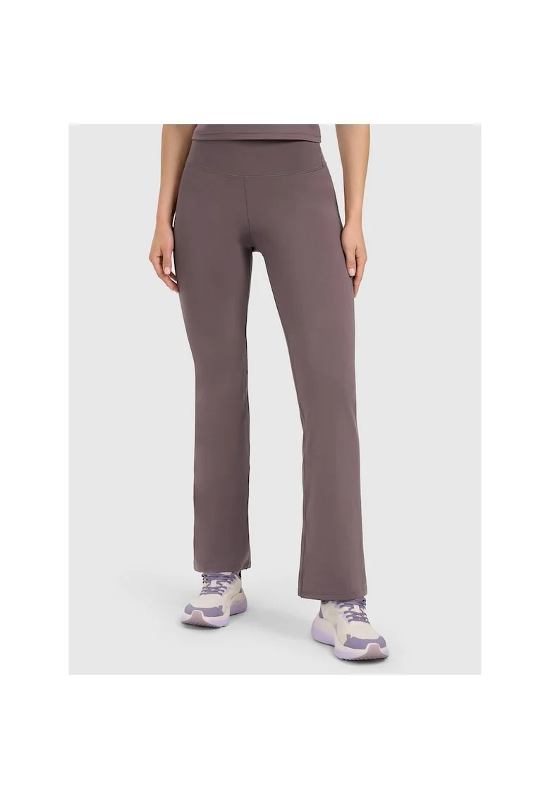 Pantaloni sport dama  antrenament, culoare maro, poliester