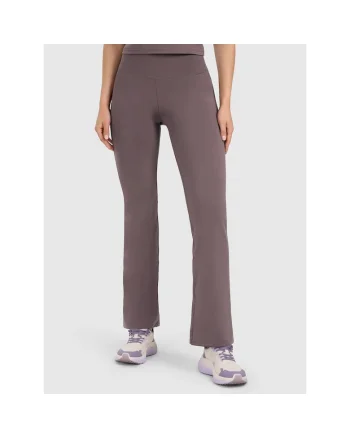Pantaloni sport dama  antrenament, culoare maro, poliester
