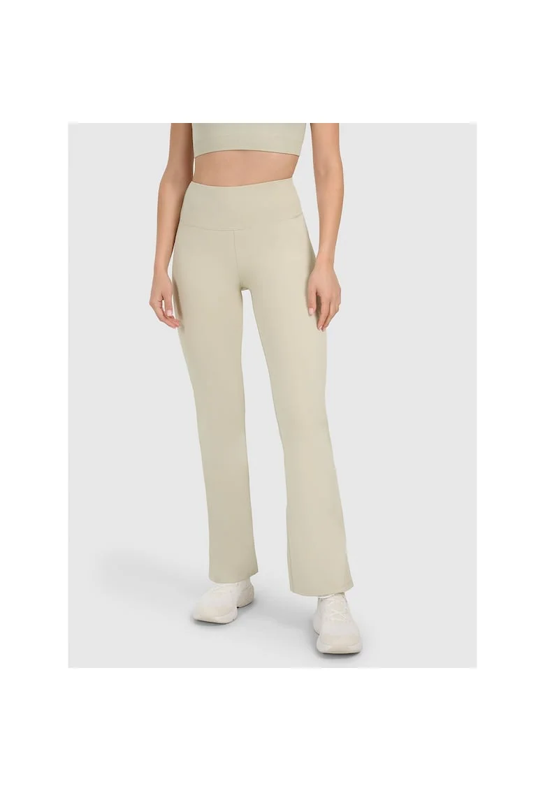 Pantaloni sport dama  antrenament, bej, poliester