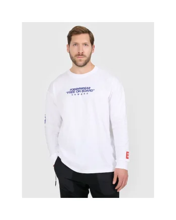 Tricou sport  barbati, alb, bumbac, maneca lunga,