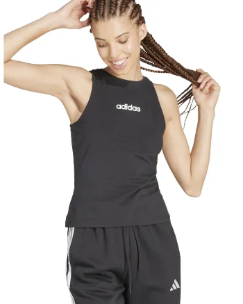 Top din amestec de bumbac cu logo, Alb/Negru