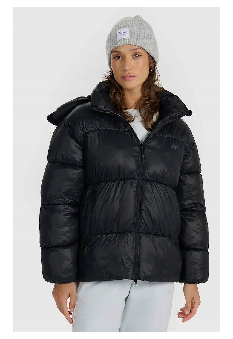 Geaca de tranzitie,  neagra, poliester