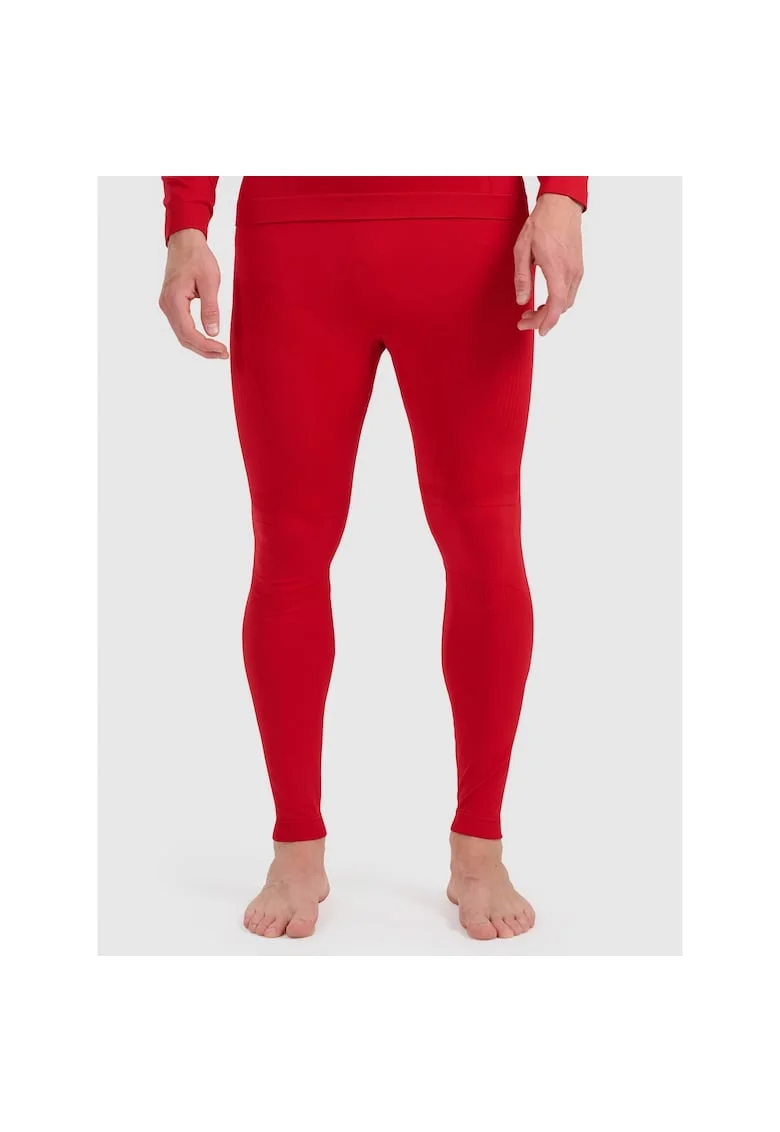 Pantaloni sport barbati  lenjerie termica fara cusaturi, rosu, poliester