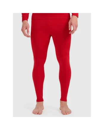 Pantaloni sport barbati  lenjerie termica fara cusaturi, rosu, poliester