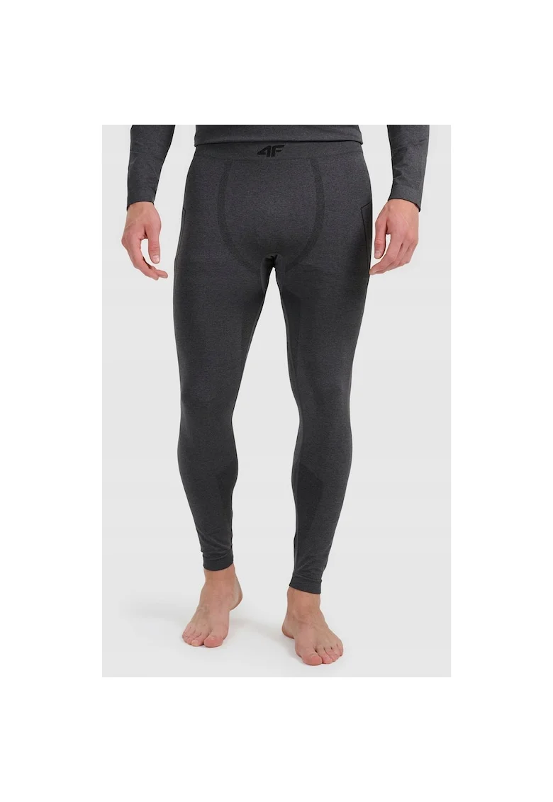 Pantaloni sport barbati  termoactivi, fara cusaturi, negru, poliester,