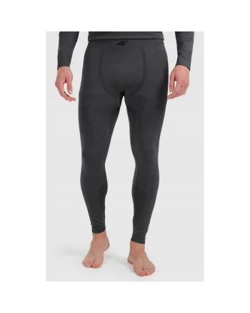 Pantaloni sport barbati  termoactivi, fara cusaturi, negru, poliester,