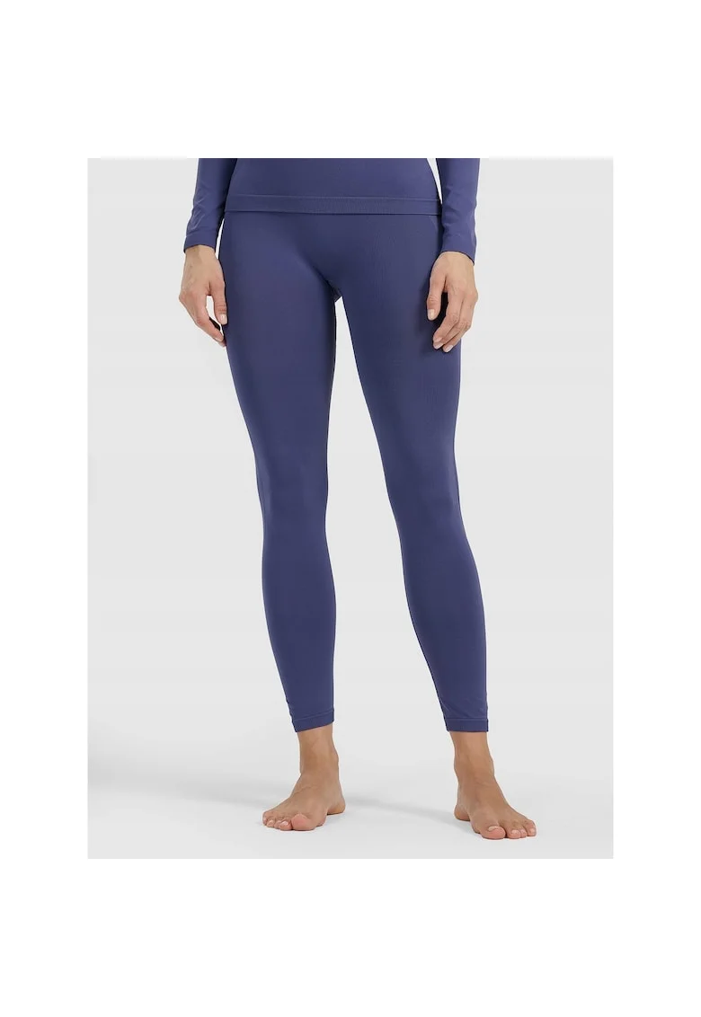 Pantaloni sport dama  lenjerie termoactiva, fara cusaturi, bleumarin, poliamida,