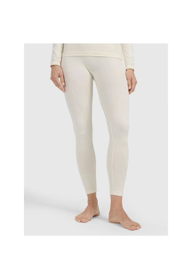 Pantaloni sport dama,  lenjerie termica fara cusaturi, alb, tehnologie 4FSkin