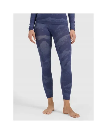 Pantaloni sport dama  lenjerie termoactiva fara cusaturi, albastru, poliamida