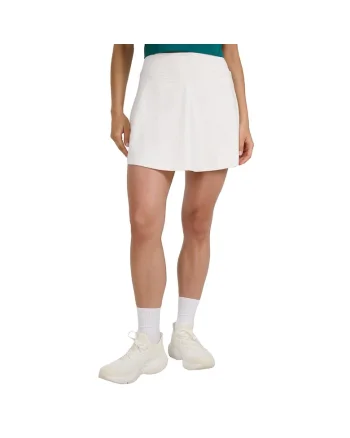 Fusta sport  tenis, evazata, bej, poliester, cu pantaloni scurti interiori