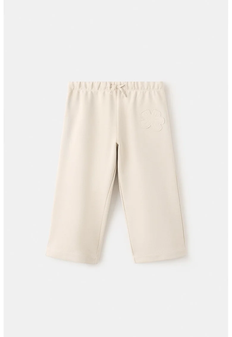 Pantaloni de trening cu snur de ajustare in talie, Bej deschis