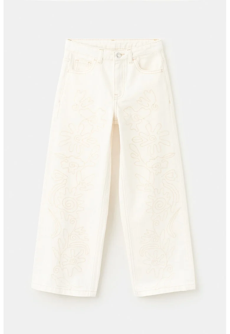 Pantaloni din bumbac cu buzunare, Bej deschis