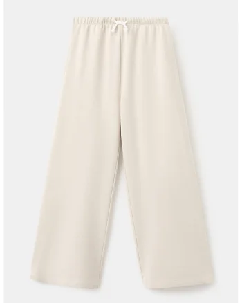 Pantaloni de trening cu croiala dreapta si snur de ajustare elastic, Bej deschis