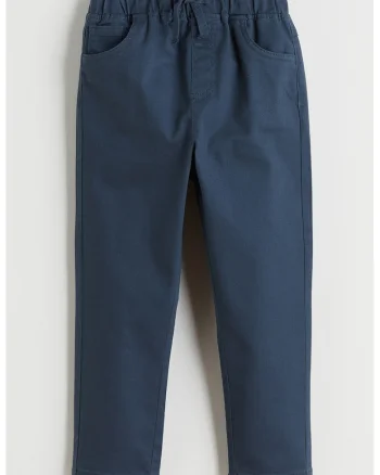Pantaloni jogger din amestec de bumbac, Bleumarin
