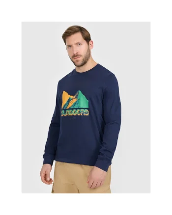 Bluza sport barbati,  longsleeve, bleumarin, bumbac