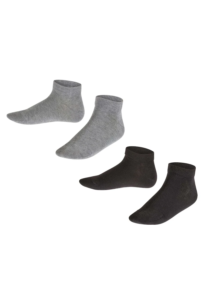 Set de sosete scurte cu model uni - 2 perechi, Negru/Gri