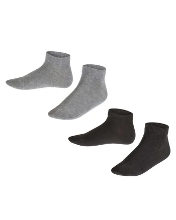Set de sosete scurte cu model uni - 2 perechi, Negru/Gri