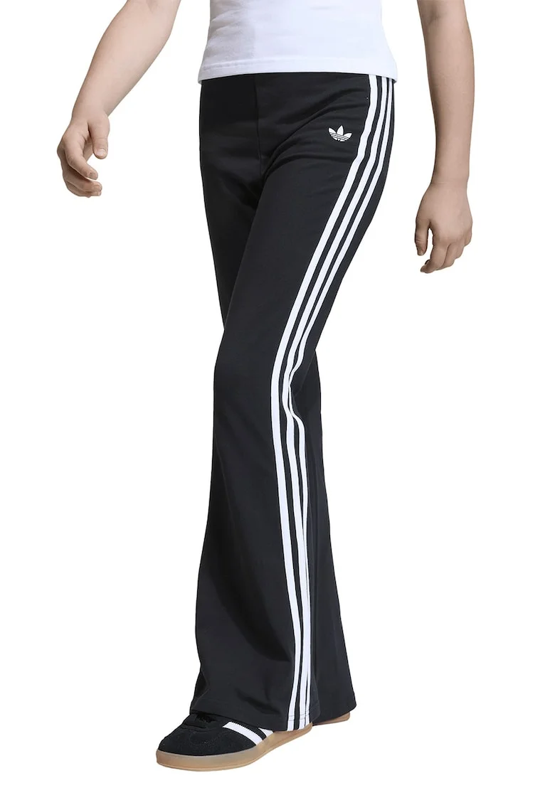 Colanti bootcut cu logo, Negru